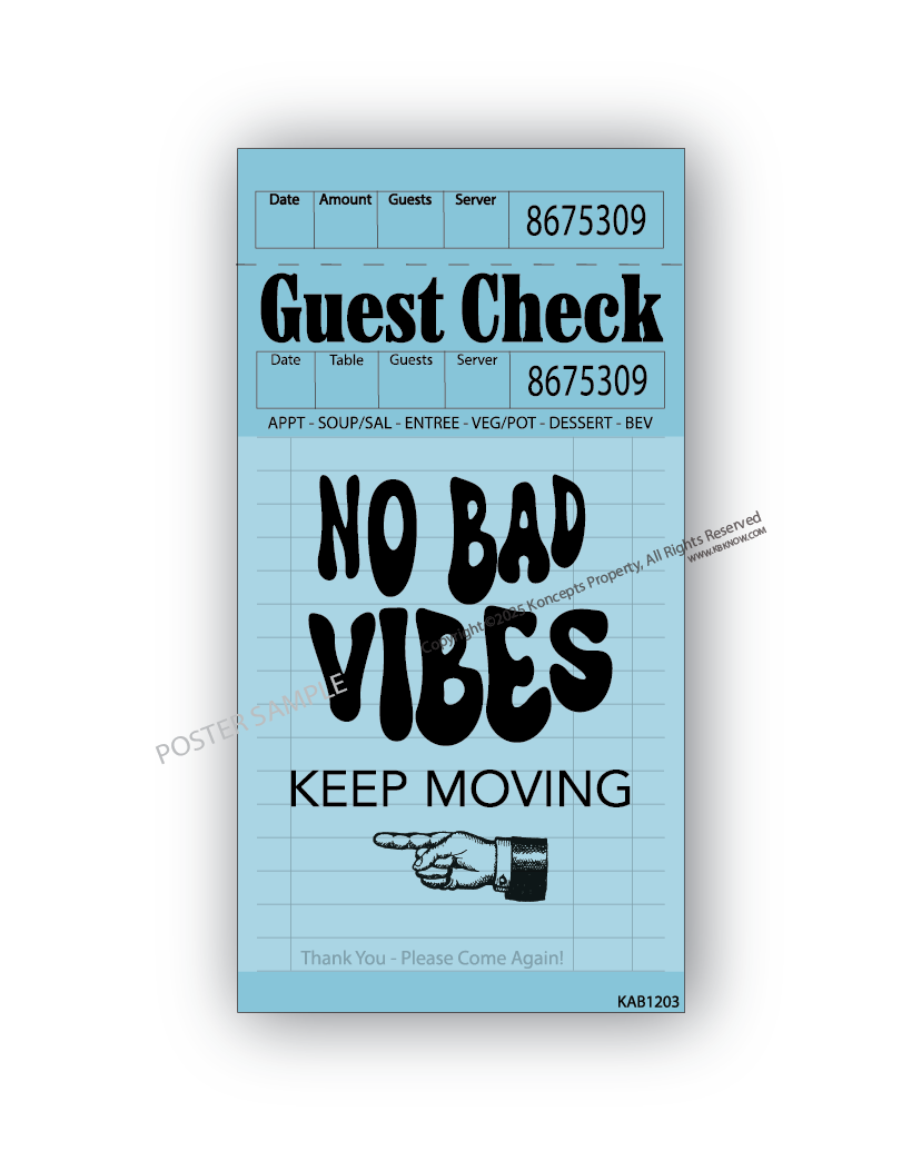 Blue Guest Check Posters