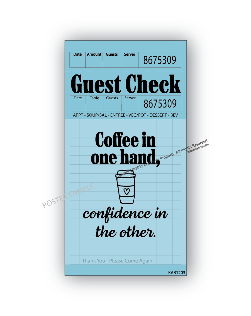 Blue Guest Check Posters