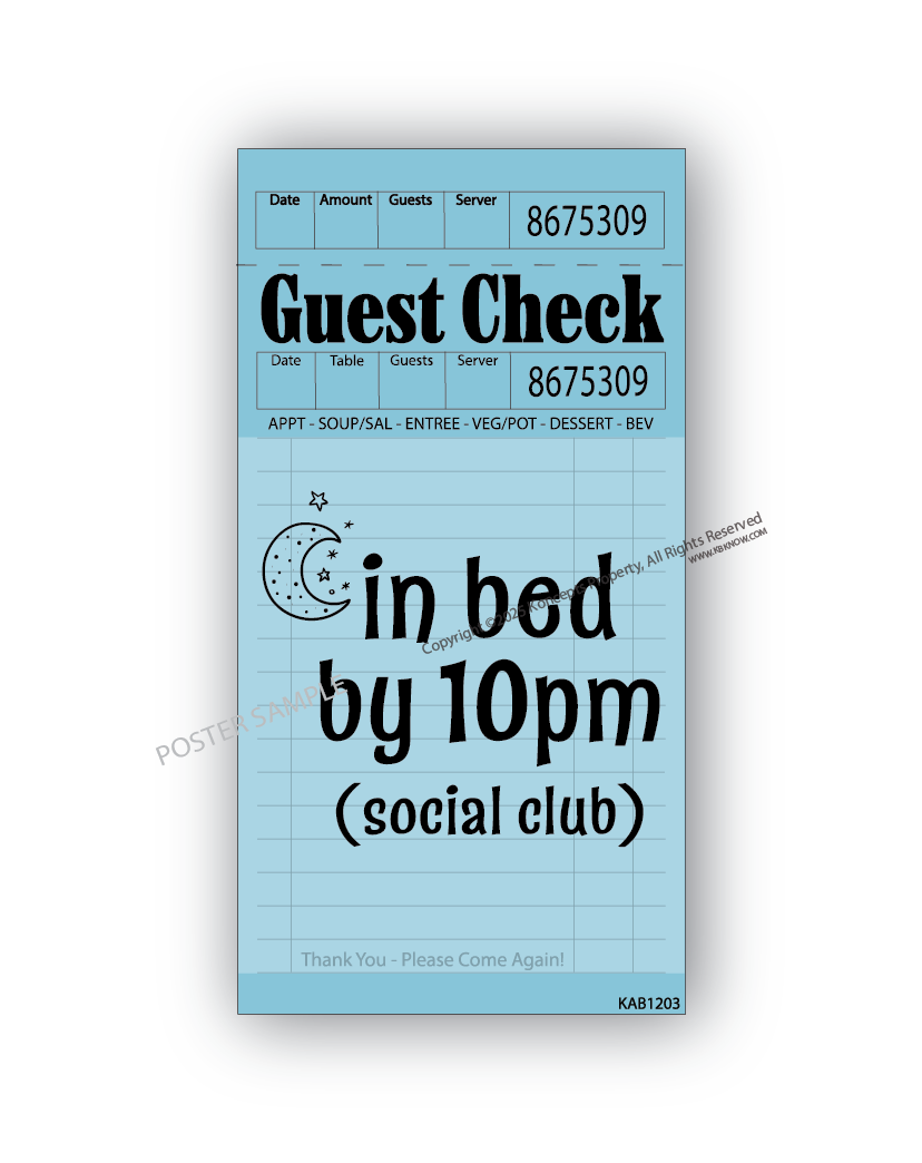 Blue Guest Check Posters