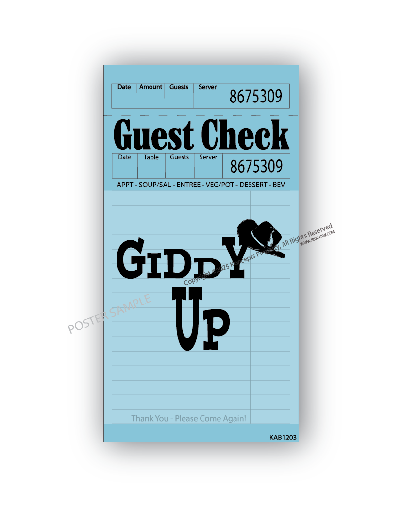 Blue Guest Check Posters