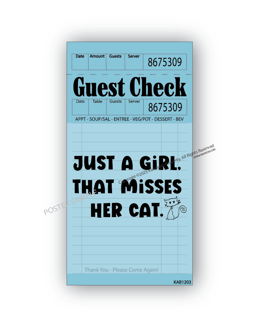 Blue Guest Check Posters