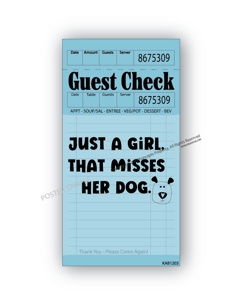 Blue Guest Check Posters