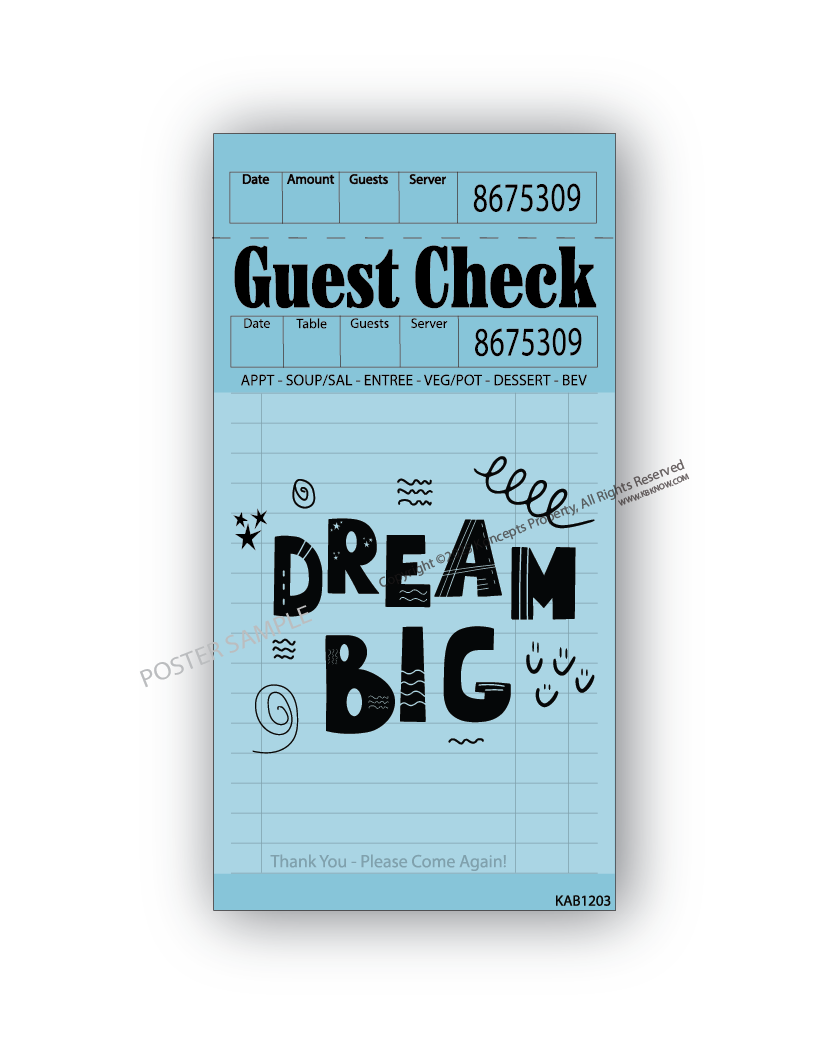 Blue Guest Check Posters