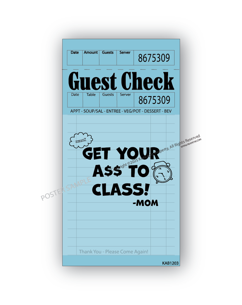 Blue Guest Check Posters