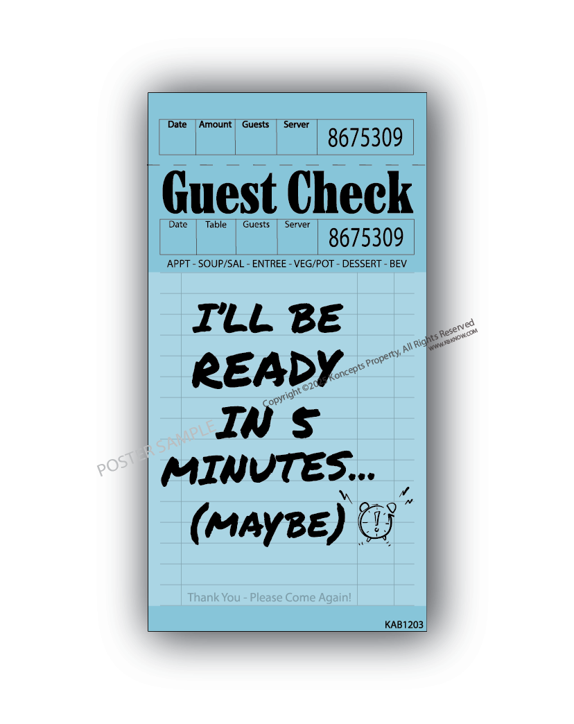 Blue Guest Check Posters