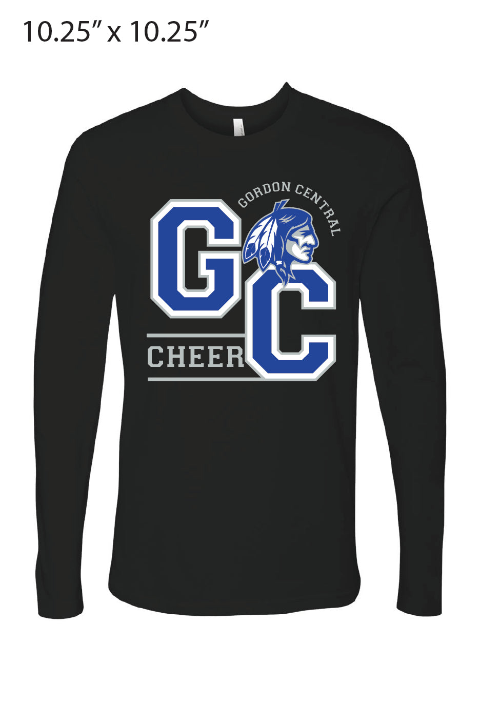 Black Next Level Long Sleeve Cheer DTF