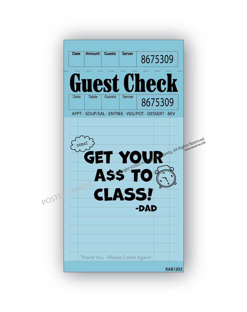 Blue Guest Check Posters