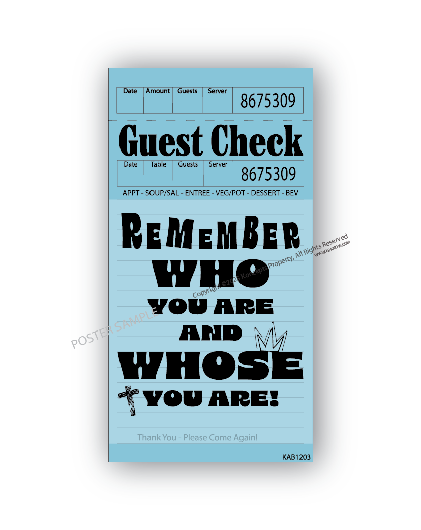 Blue Guest Check Posters
