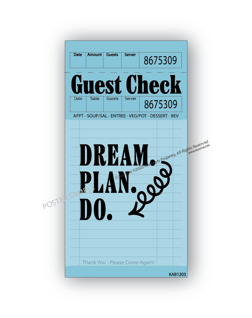Blue Guest Check Posters