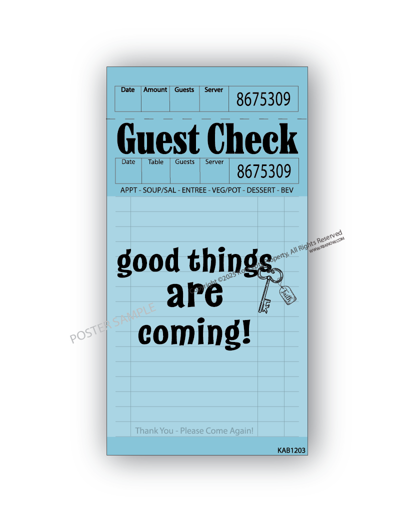 Blue Guest Check Posters