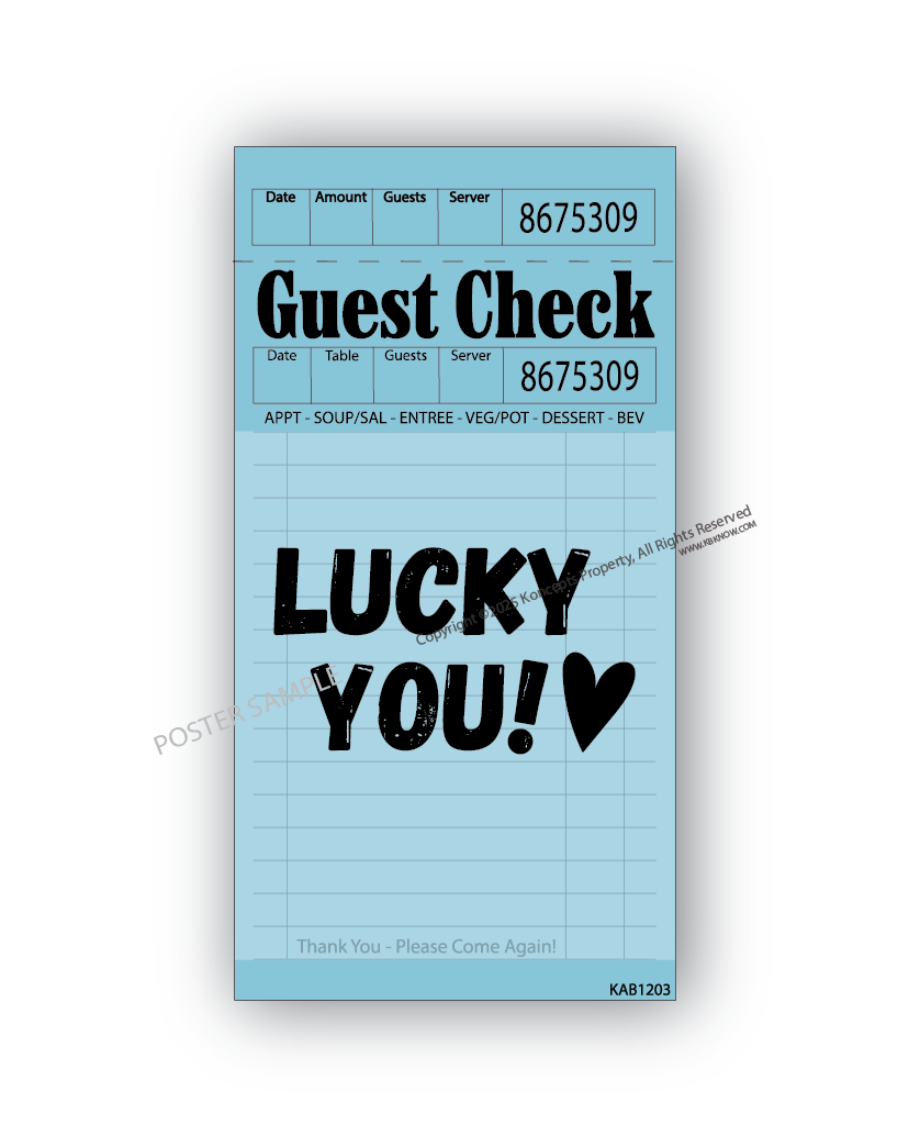 Blue Guest Check Posters