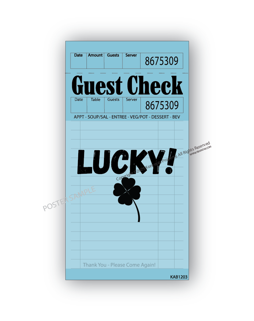 Blue Guest Check Posters