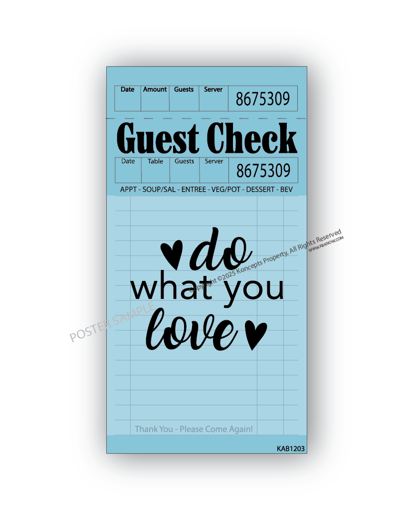 Blue Guest Check Posters