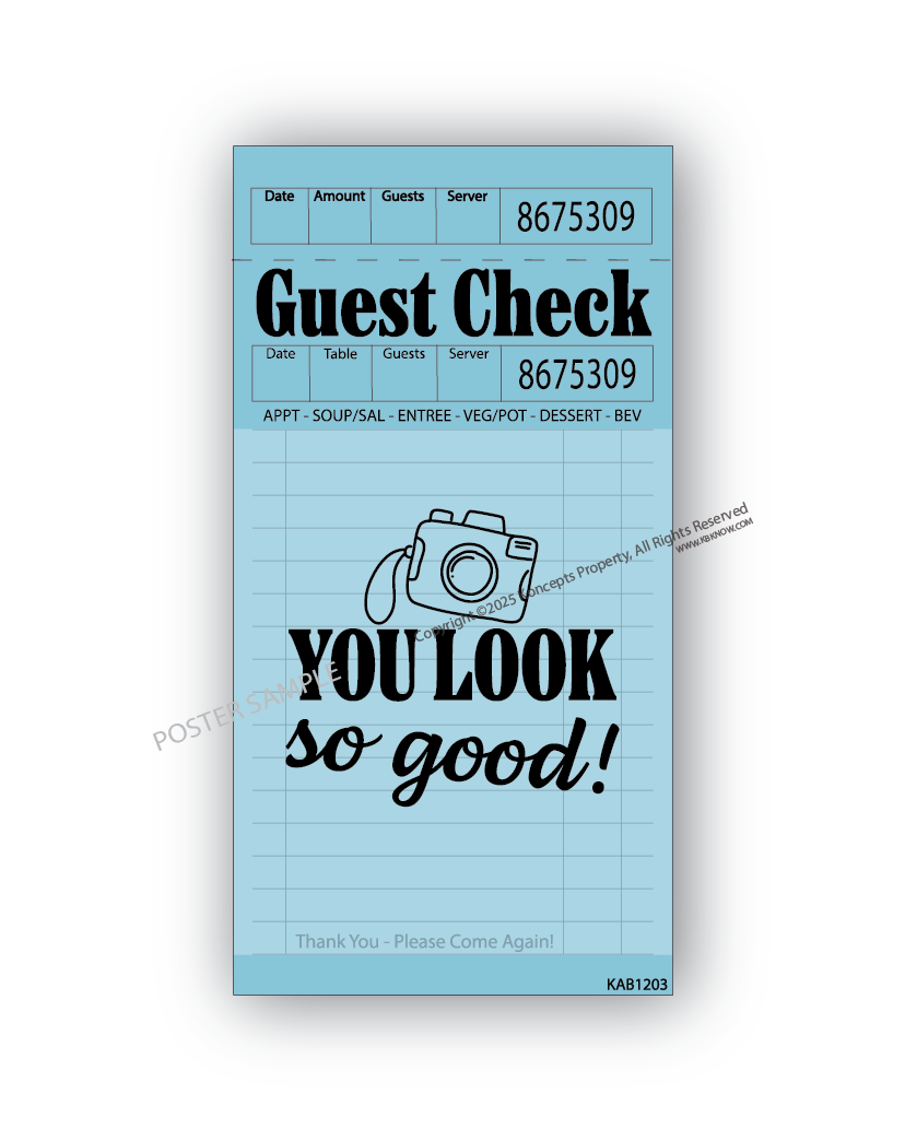 Blue Guest Check Posters