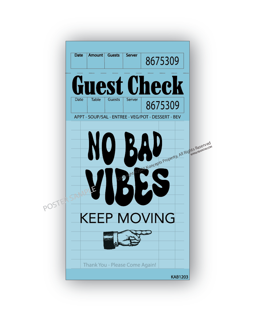 Blue Guest Check Posters