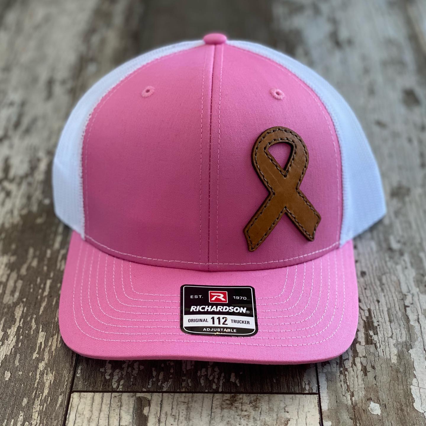 Awareness Ribbon (offset) Leather Patch Only