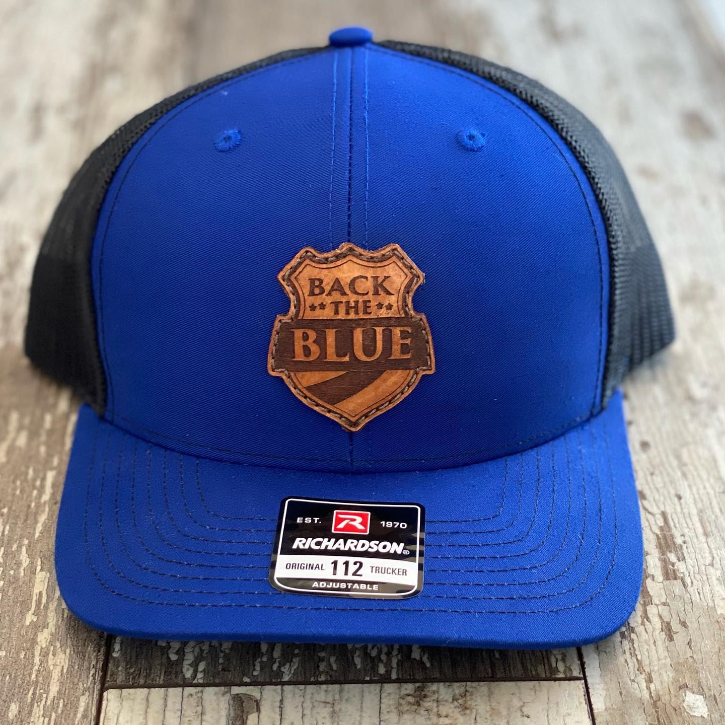 Back The Blue Leather Patch Only
