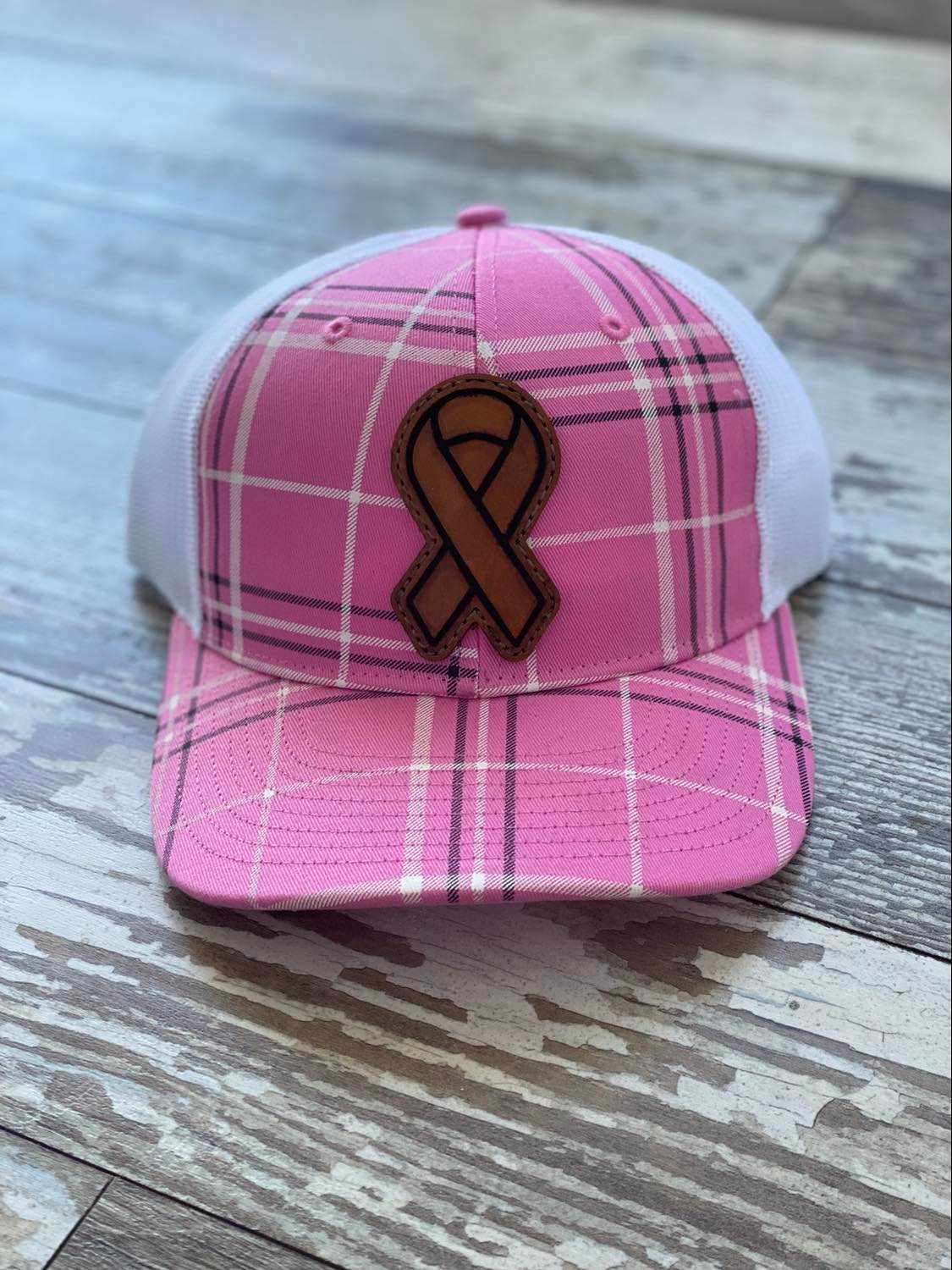 Awareness Ribbon (Centered) Leather Patch Only