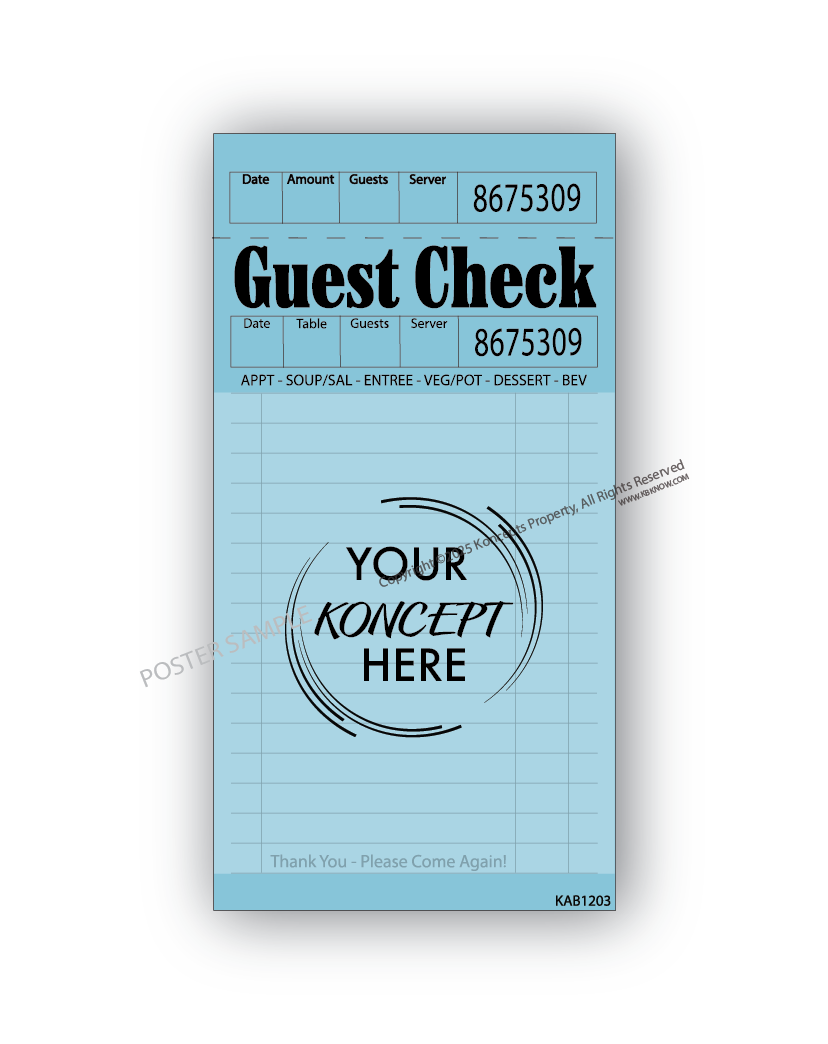 Custom Guest Check