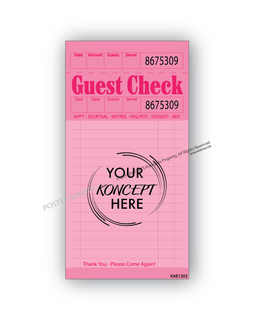 Custom Guest Check