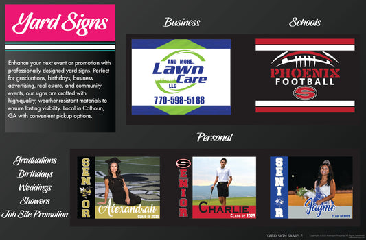 Custom Yard Signs – Graduation, Birthday & Business | Calhoun, GA Pickup Only