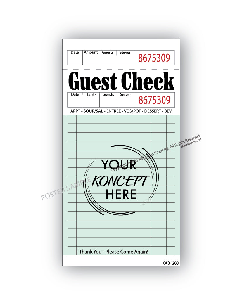 Custom Guest Check