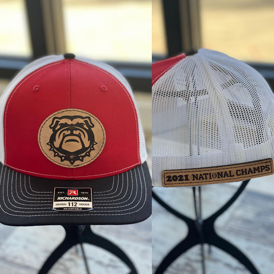 Round Dog Collar + 2021 National Champs Leather Patches Only